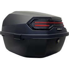 WHEELIE Motosiklet Arka Çanta 32 Litre Mat Siyah Su Geçirmez ABS Malzeme Özellikleri ile XT08-FS 32 Litre