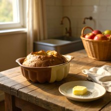 Silikon Göbekli Kek Kalıbı, Çikolata Renkli Büyük Cupcake, 22X25CM 18 Dilimli