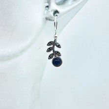 Tesbih Pasajı Gül Model Oltu Taşı Işçilikli 925 Ayar Gümüş Küpe