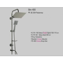 Duxxa Slim 400 Tepe Duş Seti D.125.4