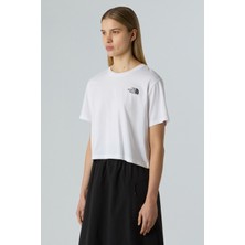The North Face W SIMPLE DOME CROPPED Beyaz Kadın Kısa Kol T-Shirt
