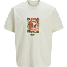Jack & Jones JORPAROS GRAPHIC FRONT Beyaz Erkek Kısa Kol T-Shirt