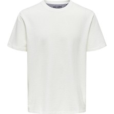 Only & Sons Only&Sons ONSKIAN LIFE REG SEERSUCK Gri Erkek Kısa Kol T-Shirt