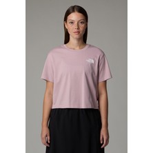 The North Face W Simple Dome Kadın T-Shirt Pembe Düz Desenli Nefes Alabilir Kumaş ve Şık Tasarım