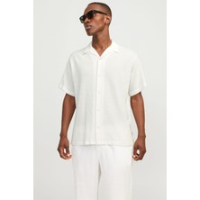Jack & Jones JORLUKE CRINKLE RESORT Beyaz Erkek Gömlek
