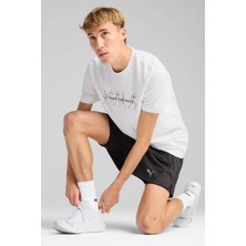 Puma GRAPHICS RUNNING ILLUSTRA Beyaz Erkek Kısa Kol T-Shirt