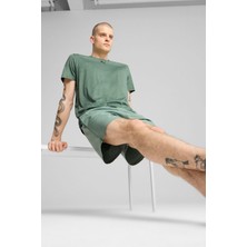Puma M TAD ESSENTIALS HEATHER Yeşil Erkek Kısa Kol T-Shirt