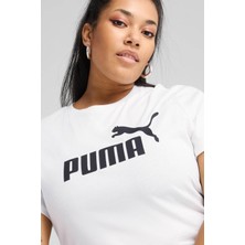 Puma ESS No. 1 Logo Tee Beyaz Kadın Kısa Kol T-Shirt