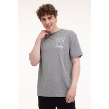 Puma M GRAPHICS TRAIN ILLUSTRA GRI Erkek Kısa Kol T-Shirt