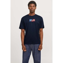 Jack & Jones JJECORP GRAPHIC TEE  SS O Mavi Erkek Kısa Kol T-Shirt