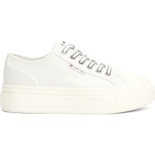 Tommy Hilfiger TJW FOXING VULC LC LEATHE KIRIK BEYAZ Kadın Sneaker