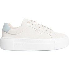 Calvin Klein FLATFORM CUP LACE UP W/ML Beyaz Kadın Sneaker
