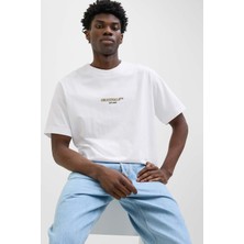 Jack & Jones JORISLINGTON MINIMAL BRAN Beyaz Erkek Kısa Kol T-Shirt