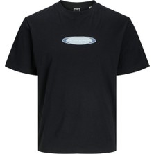 Jack & Jones JCOPACER BRANDING PRINT T Siyah Erkek Kısa Kol T-Shirt