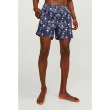 Jack & Jones JPSTFIJI JJSWIM AOP SS24 Lacivert Erkek Deniz Şortu