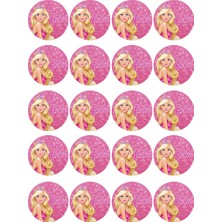 Deniz Parti Barbie Yenilebilir Yuvarlak Kurabiye Resim Baskı