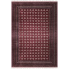 Apex Halı Burj 8761 Bordo Afgan Desenli Viskon 170 Tarak Dokuma Sıklığı Özel Tezgah Üst Kalite Halı