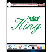 King Yazılı Taçlı Sticker – Karizmatik Araç ve Laptop Etiketi (15X22 Cm)