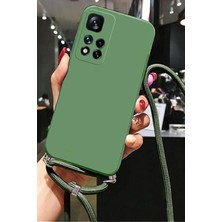 Coverzone Vivo Y29 4g ile Uyumlu Ipli Boyun Askılı Silikon Kılıf Kadife Iç Yapılı Dulcet Epiphany Boyun Çapraz Asılabilen Ipli Kılıf Koyu Yeşil