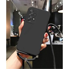 Coverzone Vivo Y18 ile Uyumlu Ipli Boyun Askılı Silikon Kılıf Kadife Iç Yapılı Dulcet Epiphany Boyun Çapraz Asılabilen Ipli Kılıf Siyah