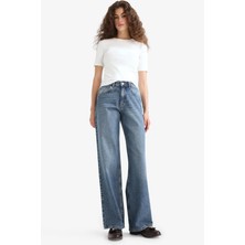 DeFacto %100 Pamuk Straight Wide Yüksek Bel Jean Pantolon E9130AX25AU