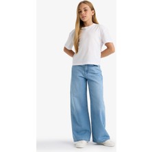 DeFacto Kız Çocuk Wide Leg Geniş Paça Jean Pantolon E5881A825AU