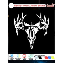 Geyik Kafatası Tasarımlı Araç Stickerı – Suya Dayanıklı Vinil Etiket