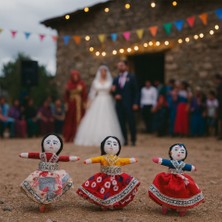 Rengarenk Geleneksel El Yapımı 3 Adet Minik Küçük Boy Soğanlı Bez Bebeği