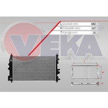 VEKA-16-3256B - Su Radyatoru Brazıng Opel Astra J 1.4i A-T Ac+/-  2009-2016