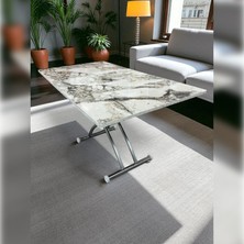 Ortadan Açılır Akıllı Masa Mdf Tabla Krom Kaplama Ayaklı