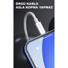 Apple Watch ile Uyumlu 60W Pd Şarj Aleti Örgü Çoklu Şarj Kablosu 3in1 iPhone ile Uyumlu 15 ve Üstü