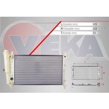VEKA-16-1806 - Su Radyatoru Mekanık Fıat Uno 70 1.4i M-T 1994-2000
