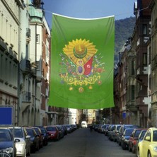 Asilmeydan Osmanlı Arması - Yeşil Sancak Bayrak 400X600 cm Raşel Kumaş