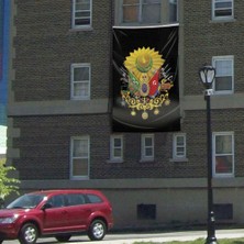 Asilmeydan Siyah Osmanlı Arması Sancağı Bayrak 300X450 cm