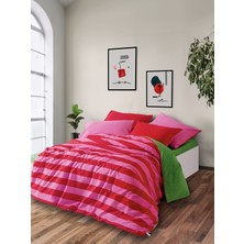 Cozy Home Popping Colors Çift Kişilik Lastikli Çarşaflı Nevresim Takımı Cherie Yeşil 180X200