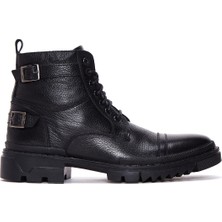 Derimod Erkek Siyah Bağcıklı Deri Casual Postal Bot 25WFD6201FT