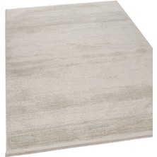 Apex Halı Lorenda 8421 Ekru Yumuşak Dokulu Spor Desenli Saçaklı Halı