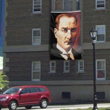 Asilmeydan Sivil Mustafa Kemal Atatürk Portre Cephe Poster Bayrak - 300X450CM - 3x4,5 Metre