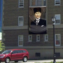 Asilmeydan Kalpaklı Mustafa Kemal Atatürk Poster Cephe Bayrağı 300 x 450 cm