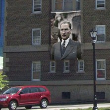 Asilmeydan Gazi Mustafa Kemal Atatürk - Şık Takım Elbiseli - Modern Atatürk - Poster Cephe Bayrak - 300X450CM