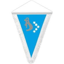 Asilmeydan Hazar Kağanlığı Devleti - 17 Eski Türk Devletleri Bayrağı - Saten Hatıra Üçgen Flama Bayrak