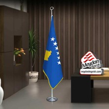 Asilmeydan Kosova Cumhuriyeti Bayrak -Ofis -Makam-Toplantı Odaları -Direkli -Saçaklı Makam Bayrağı