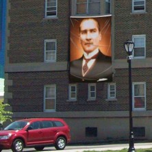 Asilmeydan Mustafa Kemal Atatürk Portre - Poster Dış Cephe Bayrağı- 3x4,5 Metre