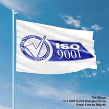 Asilmeydan Iso 9001 Kalite Belgelendirme Gönder Bayrağı - 70X105 cm Raşel Kumaş Bayrak