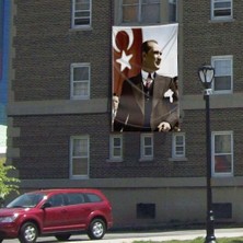 Asilmeydan Ay Yıldız - Sivil Mustafa Kemal Atatürk Poster Cephe Bayrağı - 3x4,5 Metre