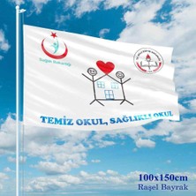 Asilmeydan Temiz Okul Sağlıklı Okul Bayrağı Flama Bayrak 100 x 150 cm