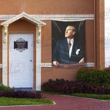 Asilmeydan Takım Elbiseli Sivil Göğe Bakan Gazi Mustafa Kemal Atatürk Poster Bayrak 100 x 150 cm