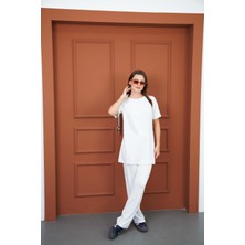 Tunik & Pantolon Takım-Beyaz