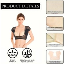 Yıkanabilir Koltuk Altı Ter Ped - Nefes Alabilen File Kumaş, Görünmez Uygunluk, Koltuk Altı Terinin Görünümünü Önler, Spor ve Günlük Kullanım Için Ideal, Günlük Kullanım Ter Ped |