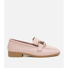 Hotiç Kadın Deri Pembe Tokalı Günlük Loafer